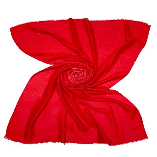 Party Wear Double Shaded Glitter Stole - Red